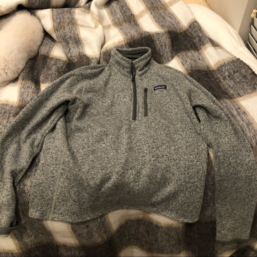 half zip grey Patagonia jacket